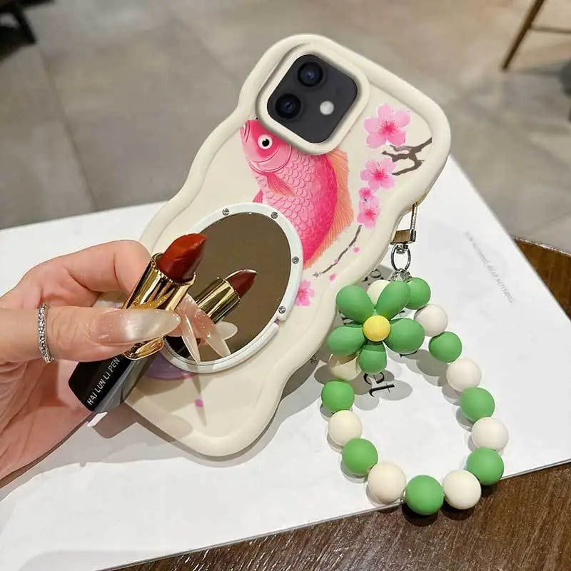3-in-1 Floral Petals Phone Case Bundle – Case + Lanyard + Stand | iPhone 7 to 15