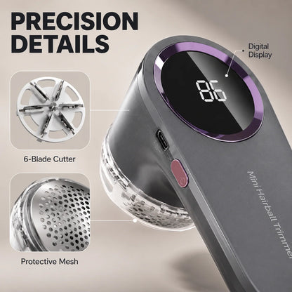 Electric Fabric Shaver | USB Rechargeable Lint Remover | LED Display | Clothes Defuzzer
