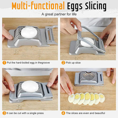 Heavy Duty Aluminium Egg Slicer — Multi-Use Fruit & Egg Dicer
