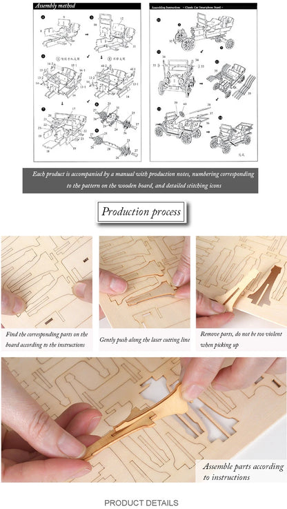 DIY 3D Wooden Puzzle for Assembly Puzzle Laser Cutting Sailing Ship Biplane Steam Locomotive Train Toy DIY Kit for