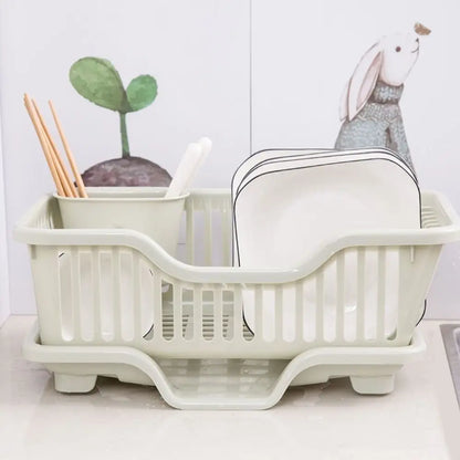 Dish Drying Rack with Drain Board – Countertop Kitchen Organiser