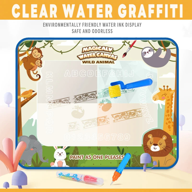 Water Doodle Mat Kids Painting Writing Color Doodle Drawing Mat Toy Bring Magic Pens Educational Toys for Girl Boy Toddler Gift