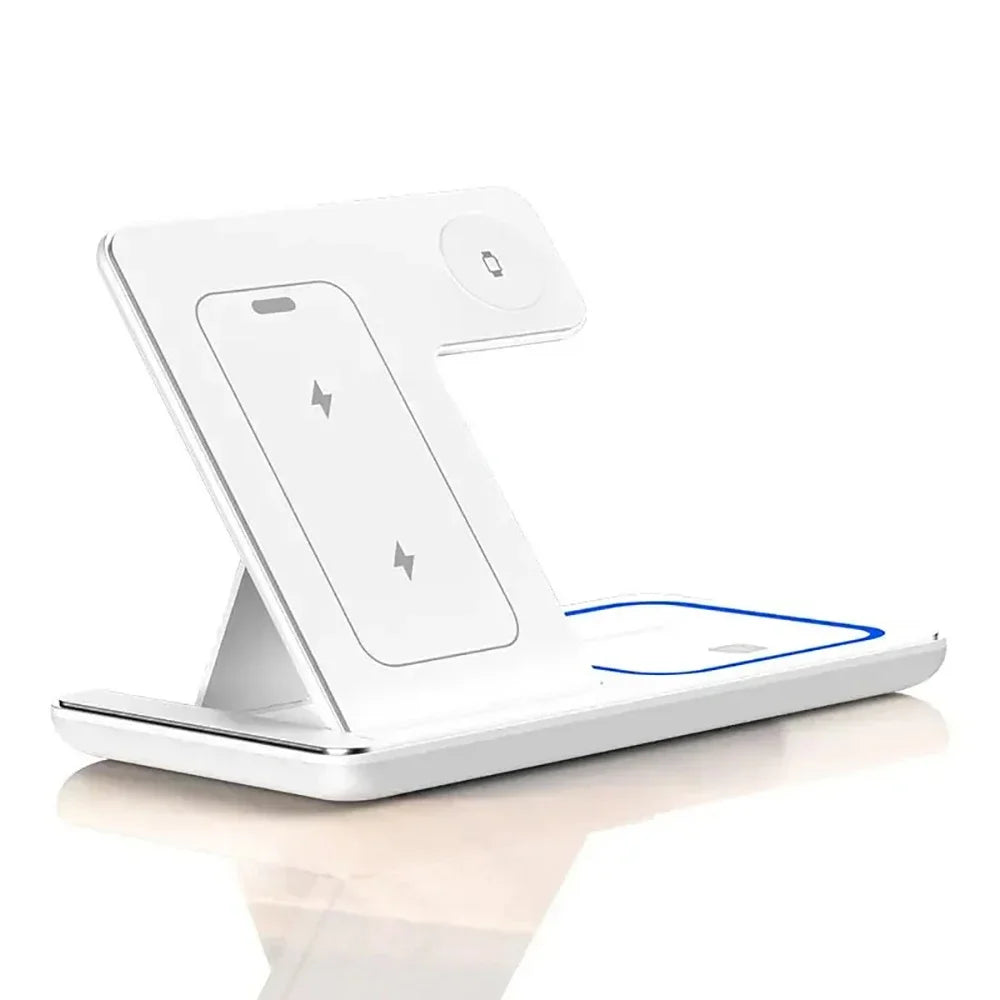 3-in-1 Wireless Charger Stand – 30W Fast Charging for iPhone, Apple Watch & AirPods