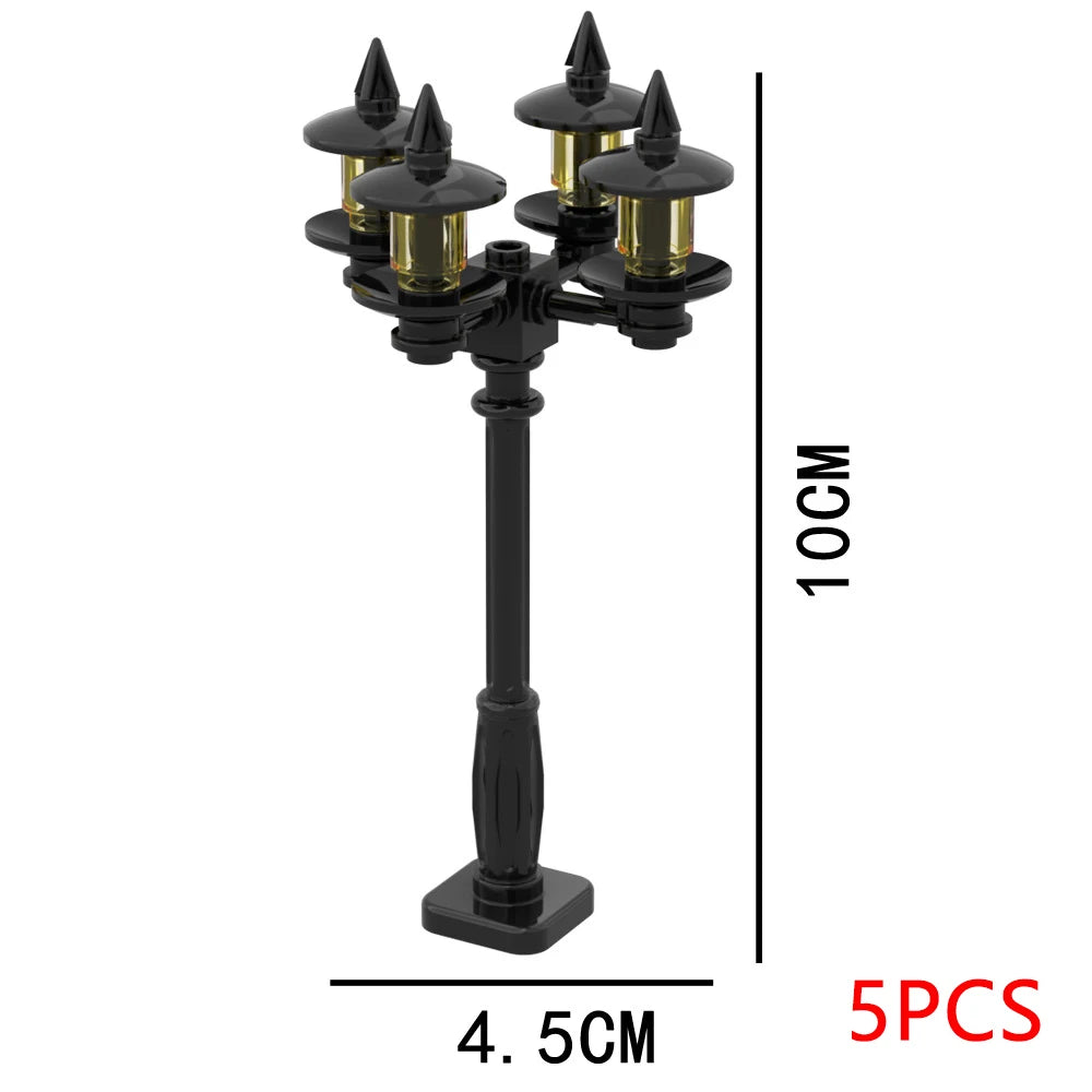 MOC City Series Scene Building Blocks Flower Shop Garden white poplar Men's restroom DIY Kids Toys Park Bench Street Lamp Toys