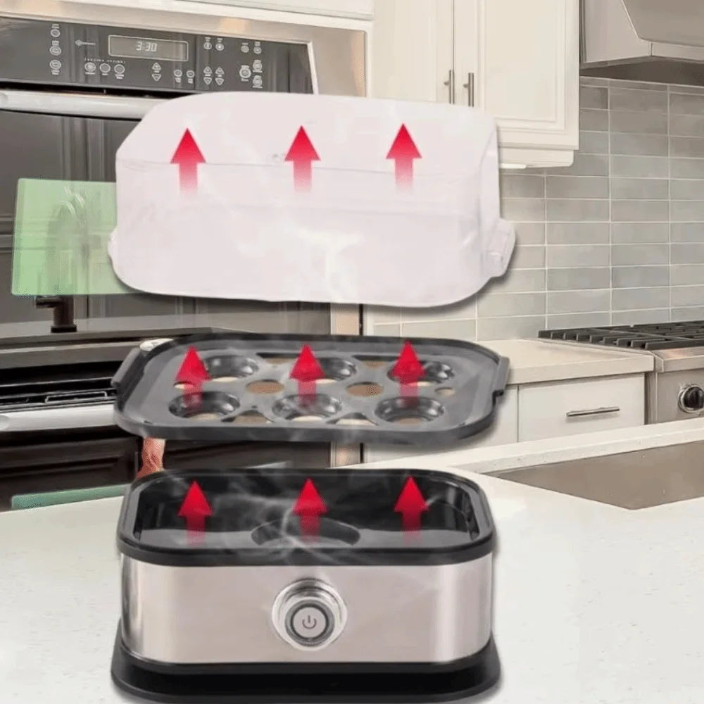 200W Smart Egg Cooker – 6-Egg Capacity with Auto Shut-Off & Stainless Steel