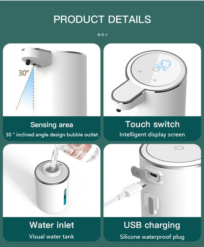 380ML Touchless Automatic Soap Dispenser – Foam & Gel, 4-Speed, IPX5 Waterproof