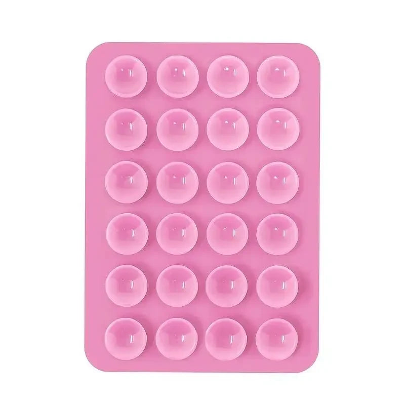 Silicone Suction Phone Holder Mat – Anti-Slip Wall Mount & Desk Stand | No-Drill Phone Grip