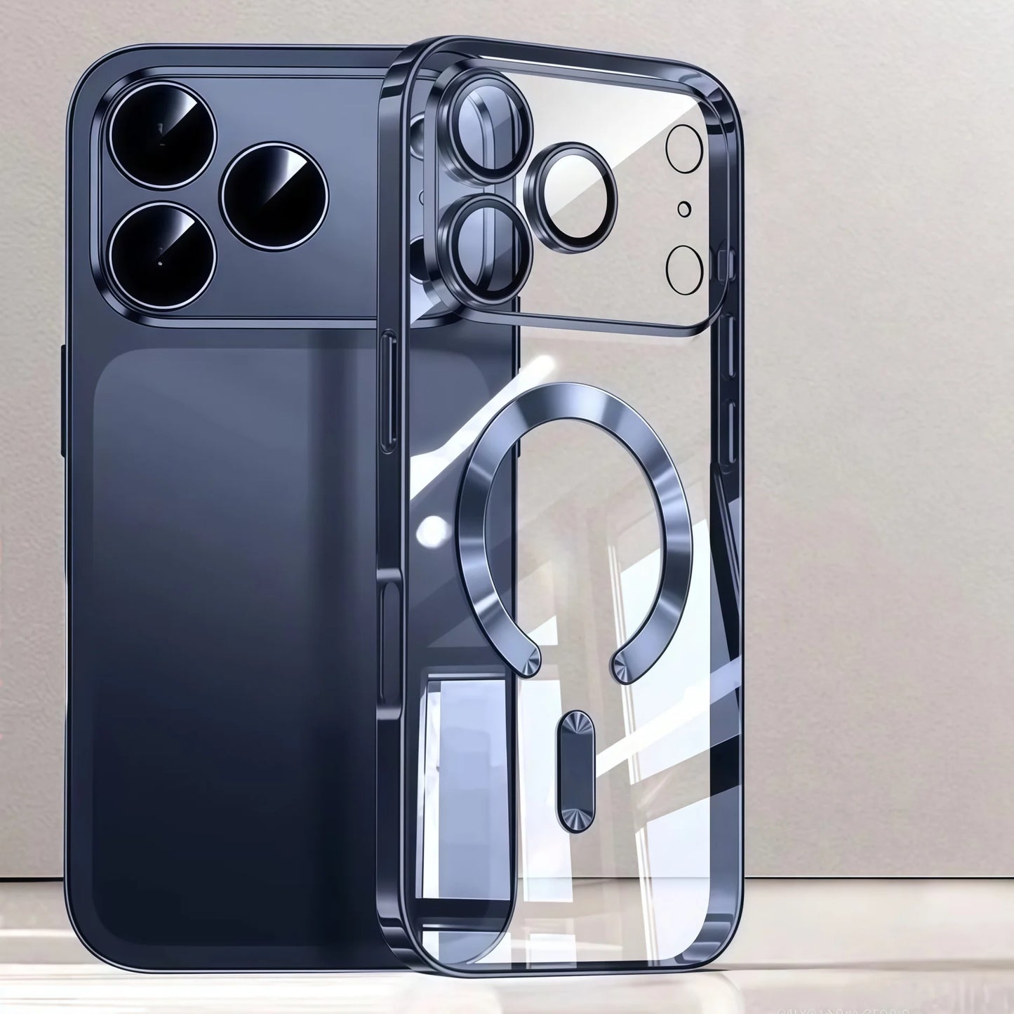 Clear Luxury Plating Magnetic Phone Case – Camera Protection | Soft TPU | iPhone 17 Pro Max, 17 Pro, 17, Air