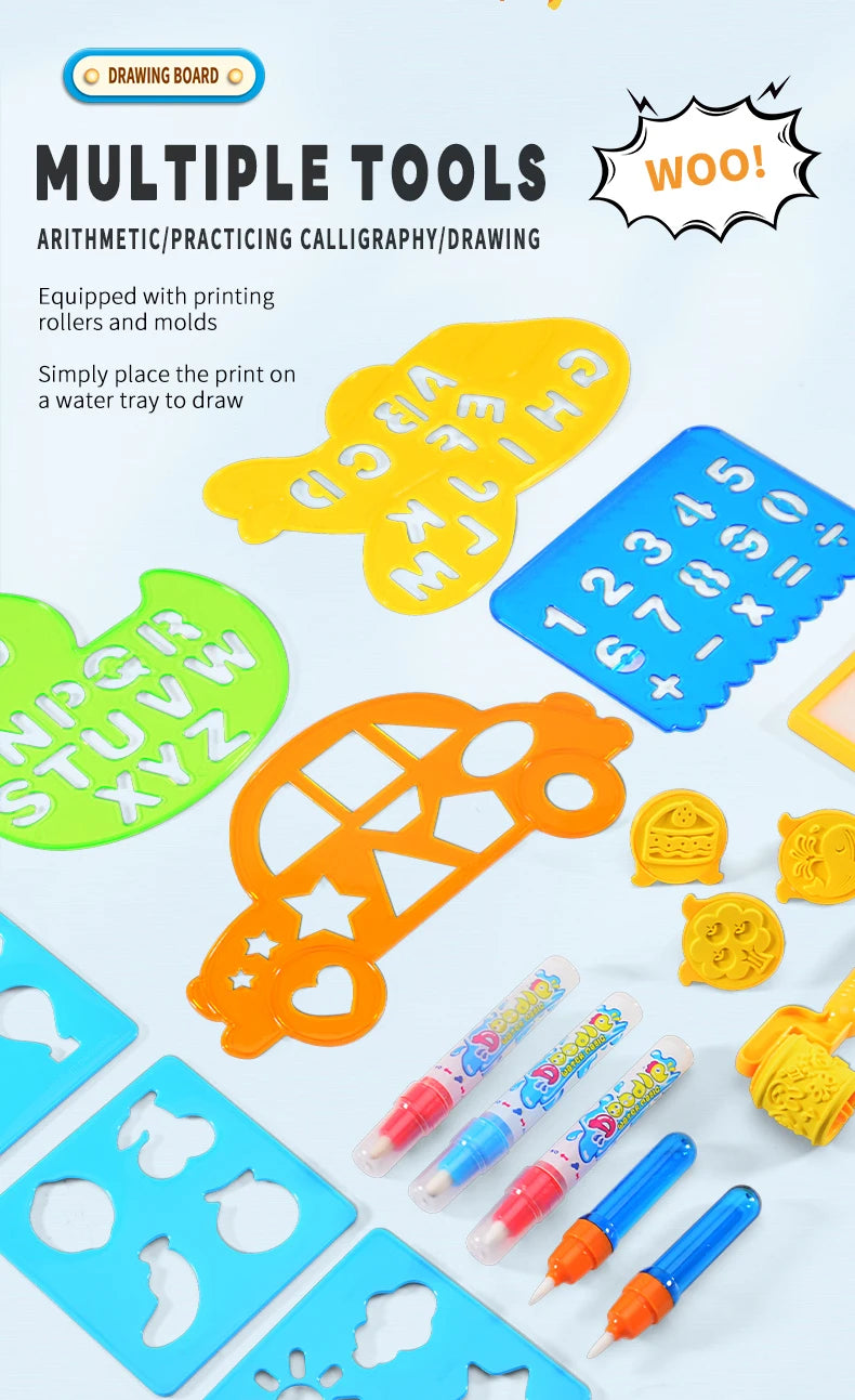 Water Doodle Mat Kids Painting Writing Color Doodle Drawing Mat Toy Bring Magic Pens Educational Toys for Girl Boy Toddler Gift