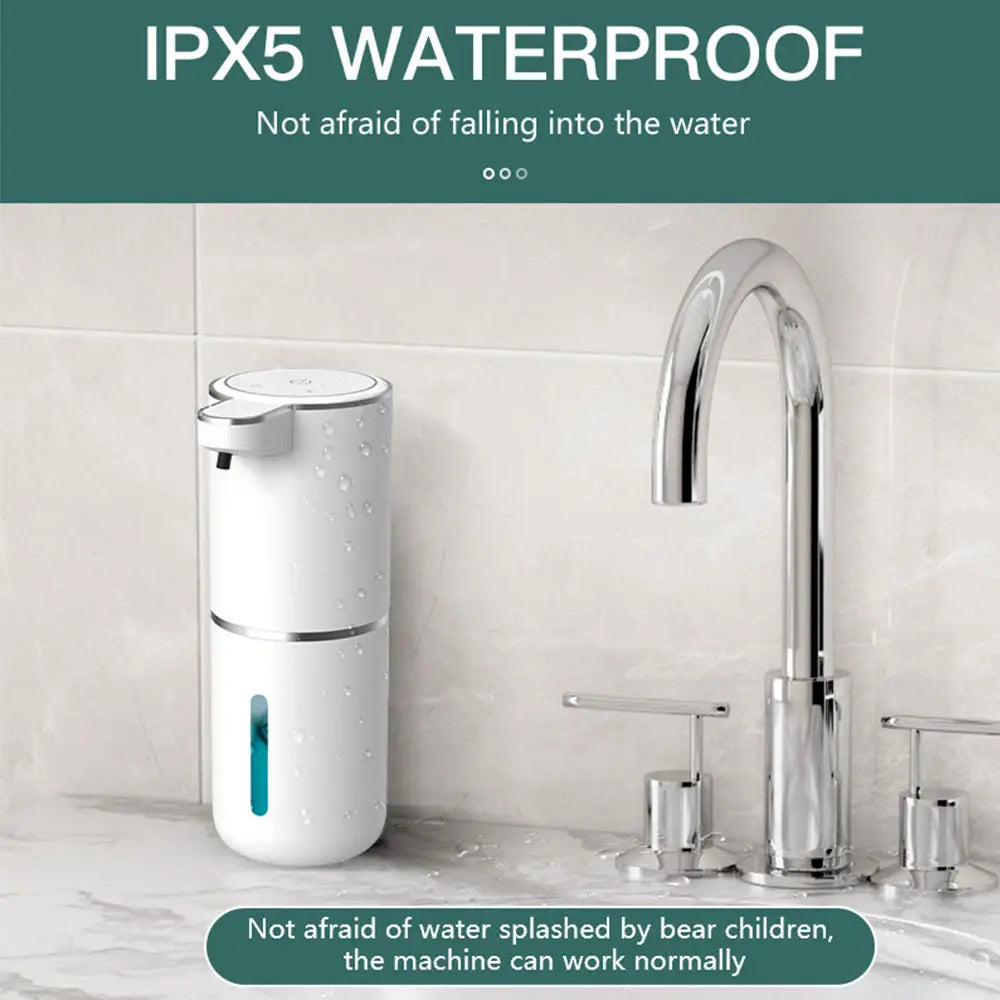 380ML Touchless Automatic Soap Dispenser – Foam & Gel, 4-Speed, IPX5 Waterproof
