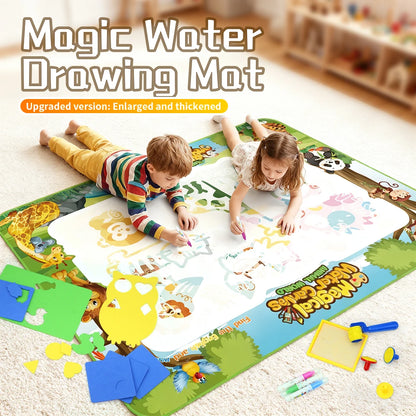 Magic Water Drawing Mat Extra Large Water Doodle Toy Set Painting Board Children Educational Toys Gift for Kids Multiple Size