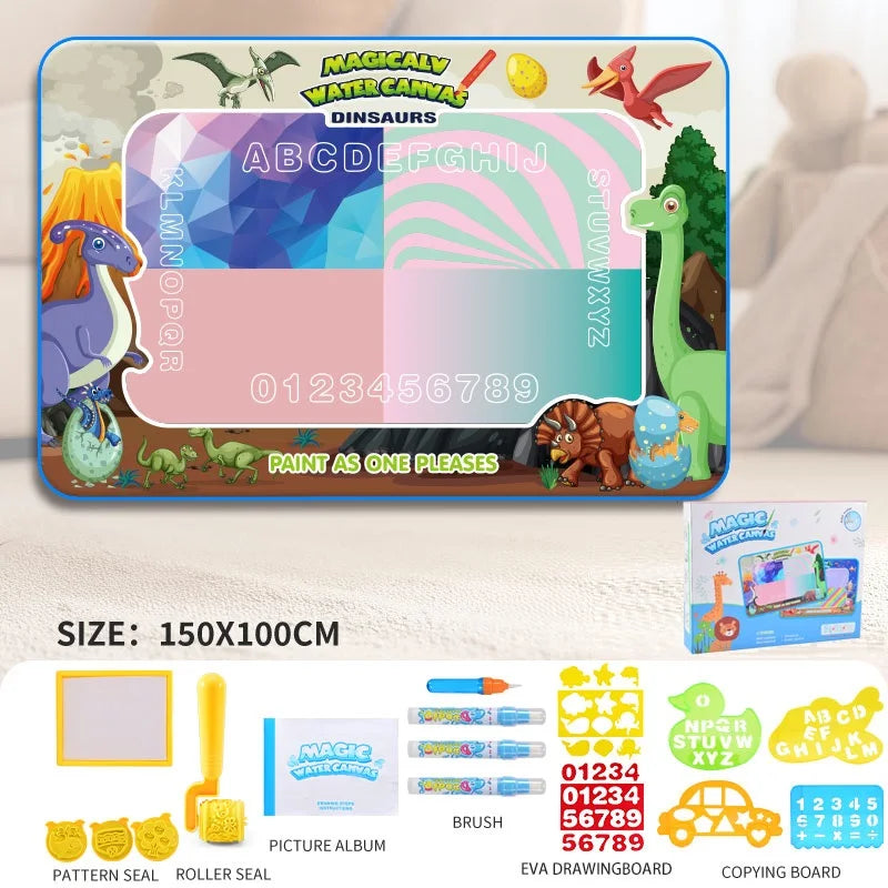 Water Doodle Mat Kids Painting Writing Color Doodle Drawing Mat Toy Bring Magic Pens Educational Toys for Girl Boy Toddler Gift
