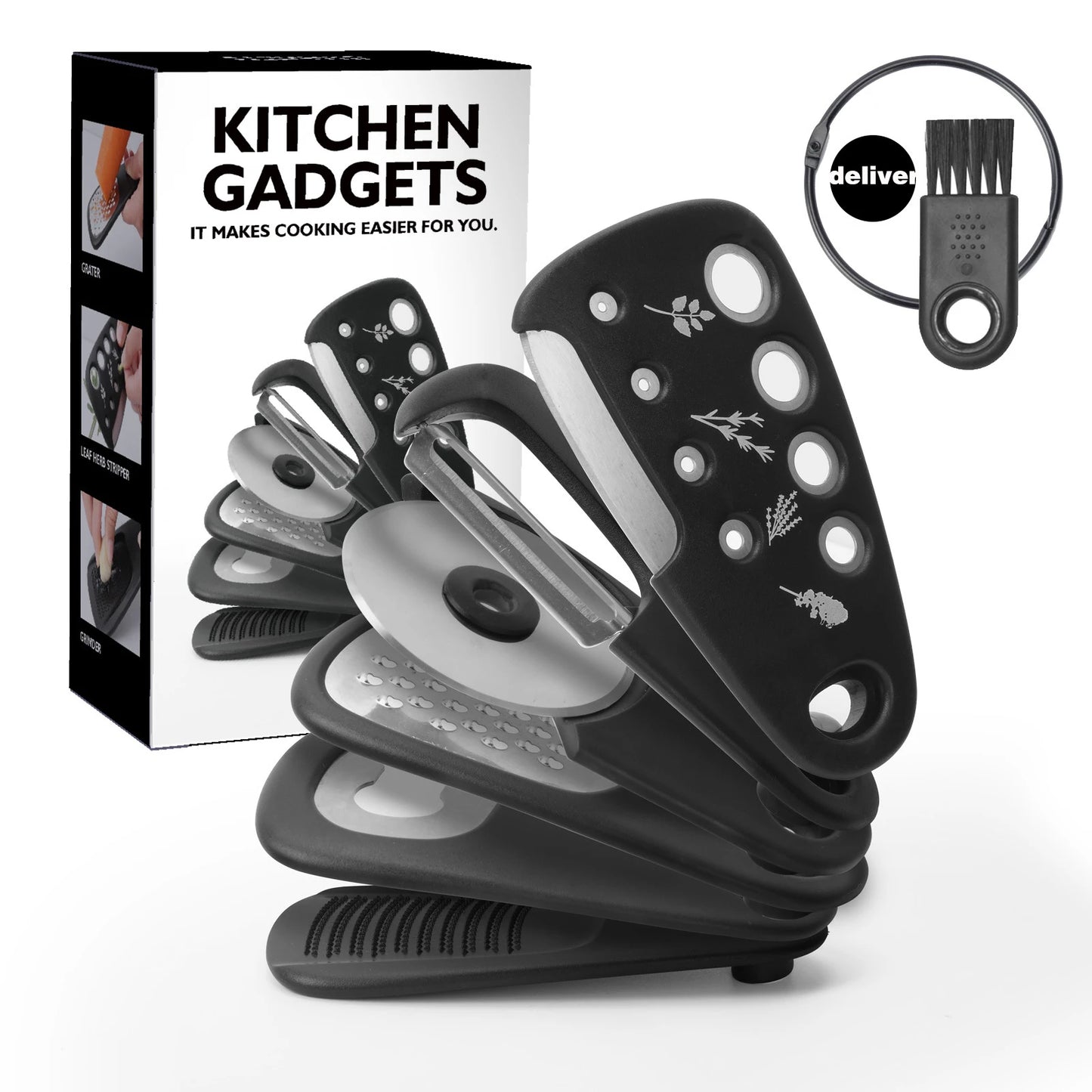 Stackable Kitchen Gadgets Set – 6-in-1 Stainless Steel Tool Kit