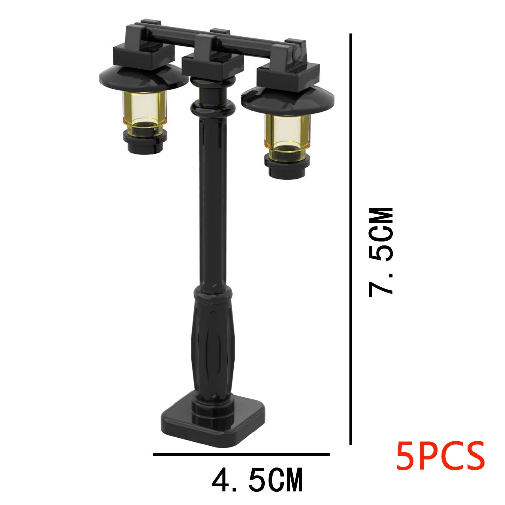 MOC City Series Scene Building Blocks Flower Shop Garden white poplar Men's restroom DIY Kids Toys Park Bench Street Lamp Toys
