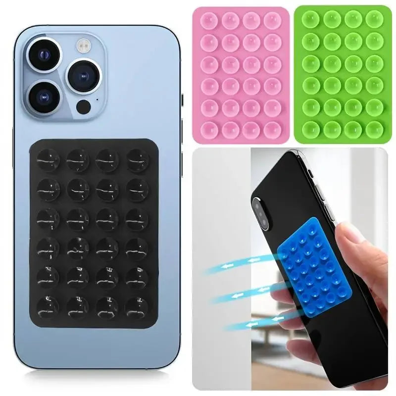 Silicone Suction Phone Holder Mat – Anti-Slip Wall Mount & Desk Stand | No-Drill Phone Grip