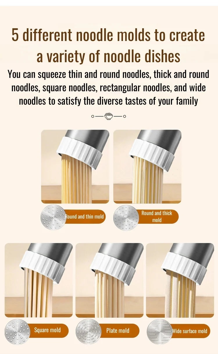 Electric Cordless Noodle Maker – 5 Shapes | Portable Handheld Press