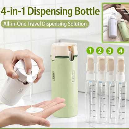4-in-1 Travel Toiletry Bottles Set | Leak-Proof Refillable Containers