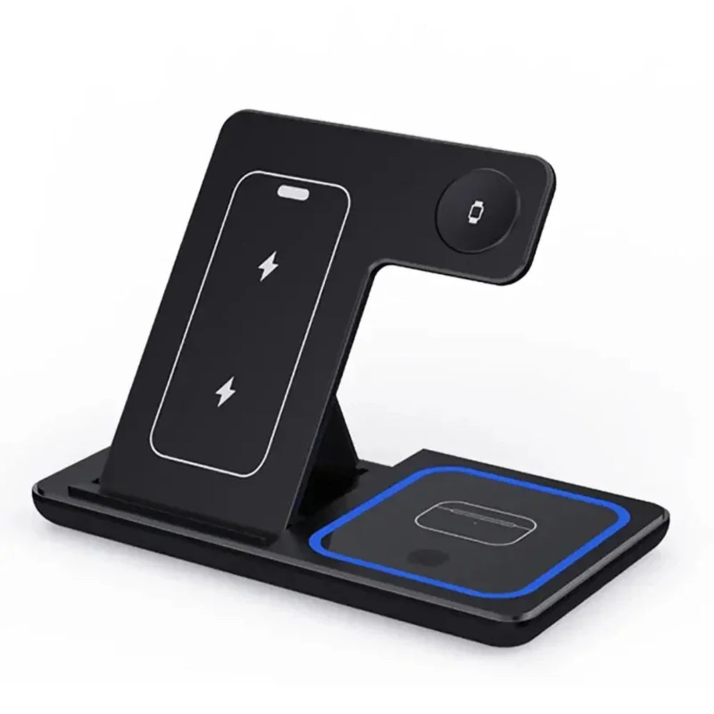 3-in-1 Wireless Charger Stand – 30W Fast Charging for iPhone, Apple Watch & AirPods