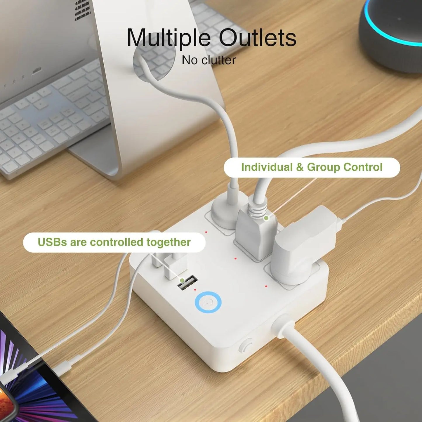 Smart WiFi Power Strip | Surge Protector | 3 USB Ports | App Control | Home & Office