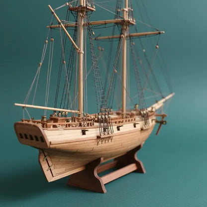 Wooden Ship Model Kit - DIY Sailing Boat Assembly Model, Handcrafted Nautical Decoration for Home Office, Gift for Men Women
