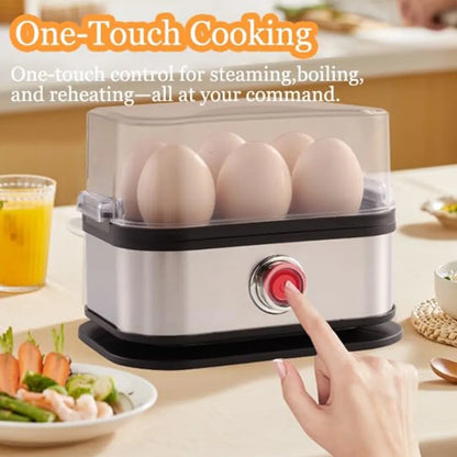 200W Smart Egg Cooker – 6-Egg Capacity with Auto Shut-Off & Stainless Steel