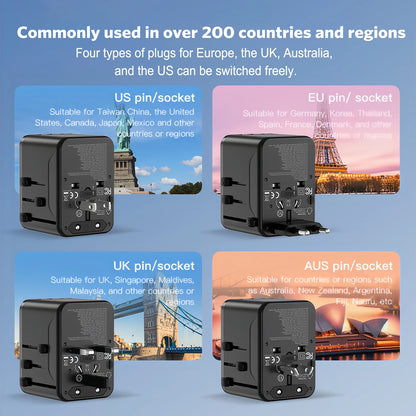MeeGoo GaN Universal Travel Adapter | 4 Ports | 2500W | EU US JP AU