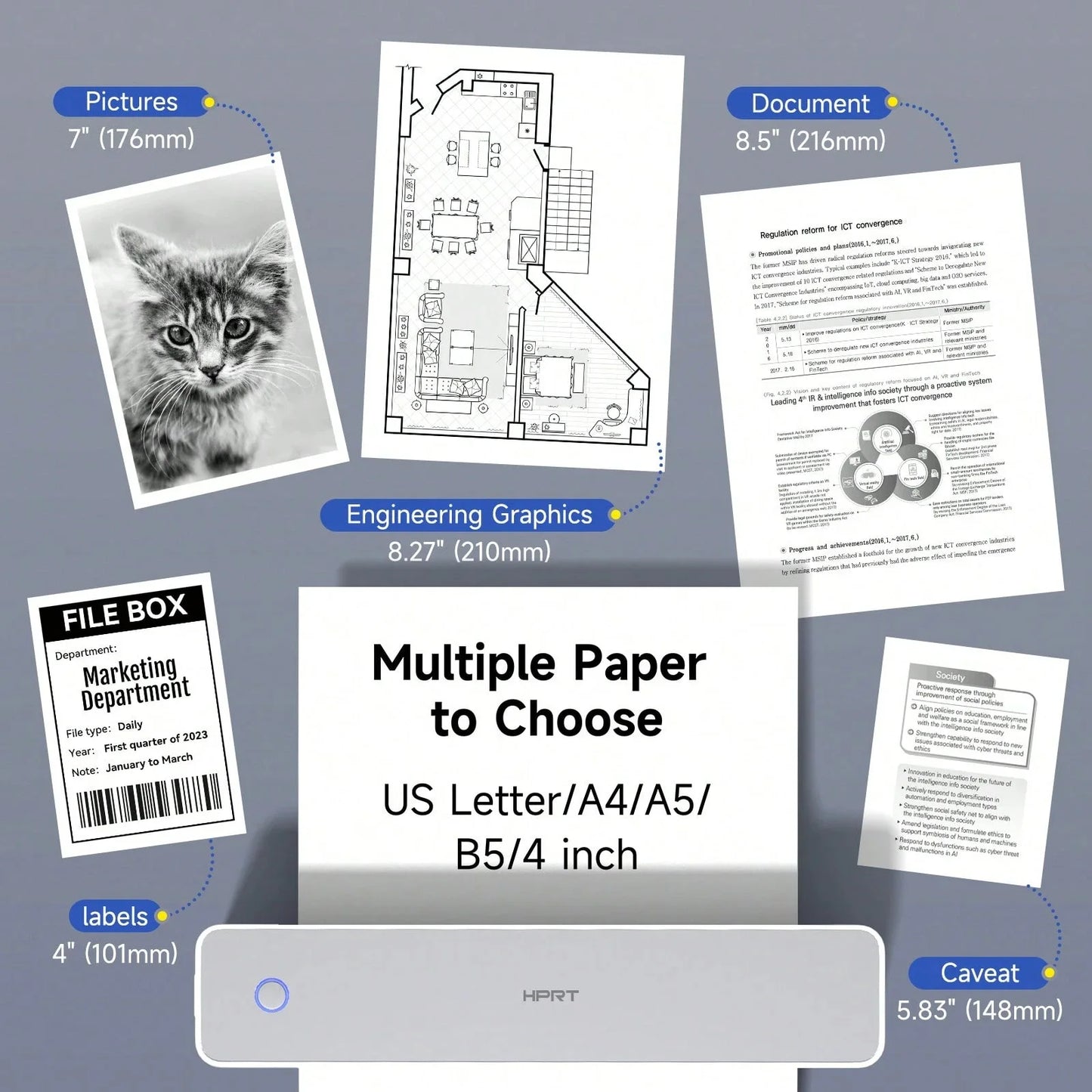 HPRT MT610 Mini Thermal Printer – Wireless A4 Document Printer