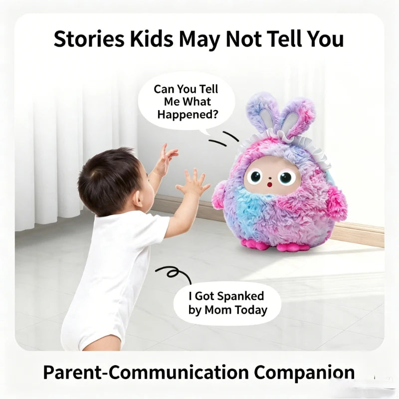Smart AI Plush Robot, Voice Interactive Electronic Pet Toy with Dynamic LED Eyes, USB Rechargeable, All Ages Kids Toy, gift