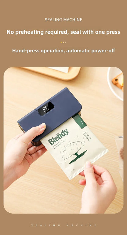 Rechargeable Mini Bag Sealer with Cutter & Magnet
