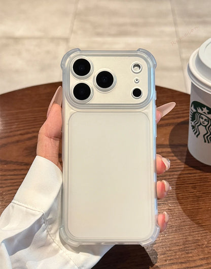 Matte Clear Phone Case with Holder – Magnetic, Shockproof & Anti-Scratch | iPhone 11–17 Pro Max, Air, 16E, XS, XR