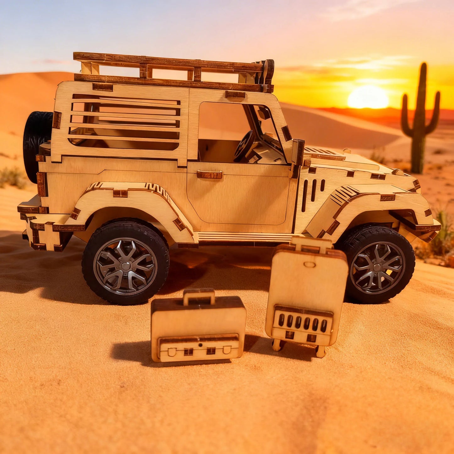Wooden Plywood Off-Road Vehicle Model Kit 3D Puzzle Construction Fun Set Wooden Building Blocks DIY Puzzle Festive Gift