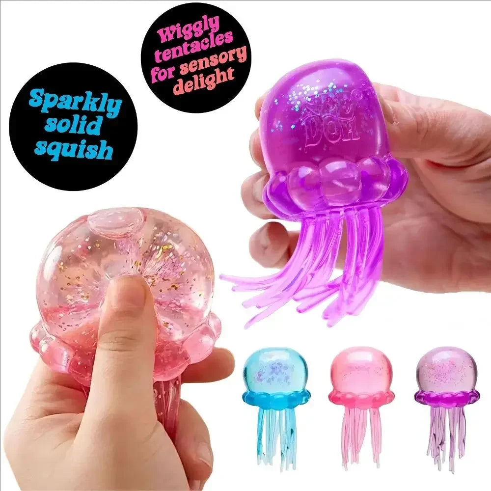 Needoh Fuzz Ball Jellyfish Squishy Blind Box — Stress Relief Sensory Toy