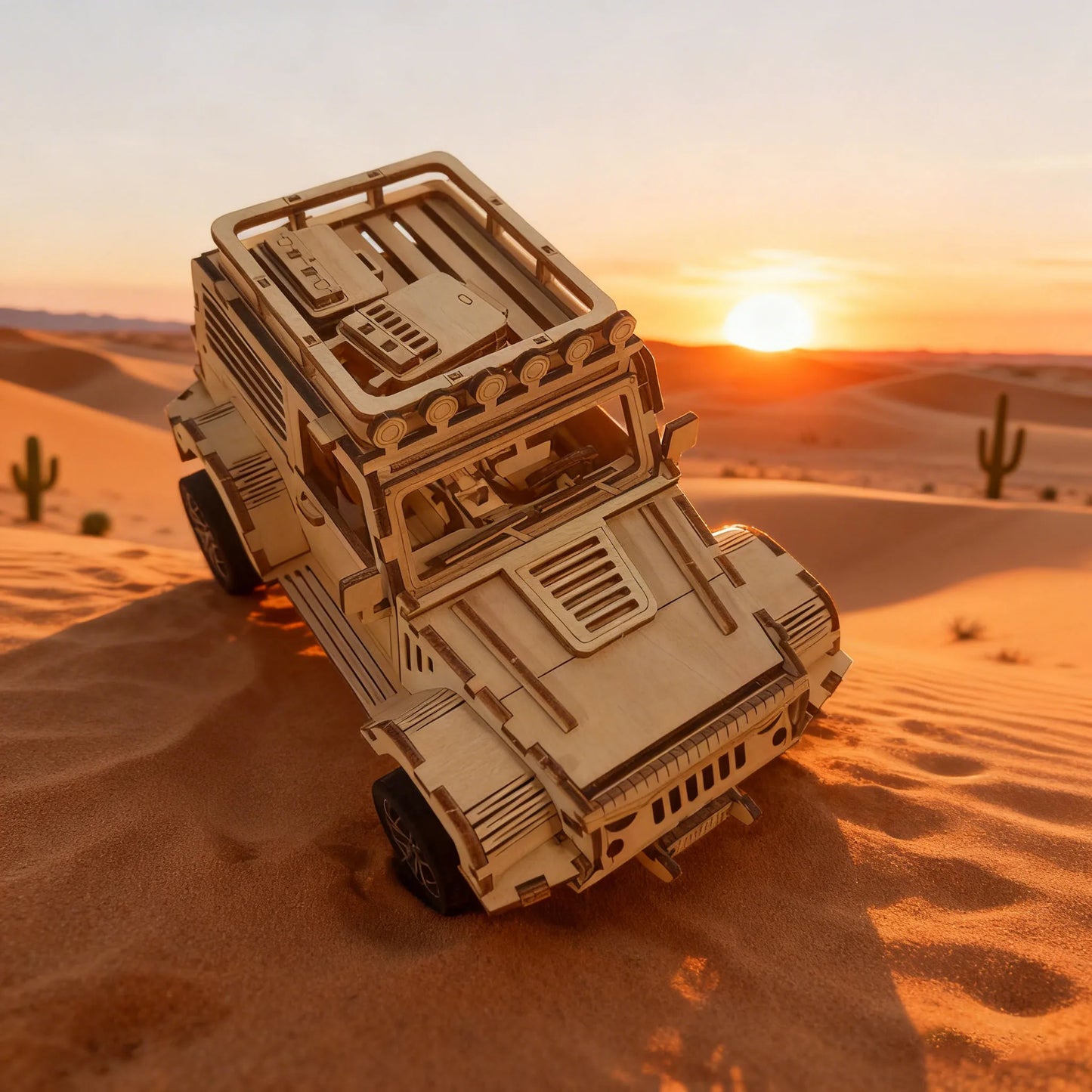 Wooden Plywood Off-Road Vehicle Model Kit 3D Puzzle Construction Fun Set Wooden Building Blocks DIY Puzzle Festive Gift