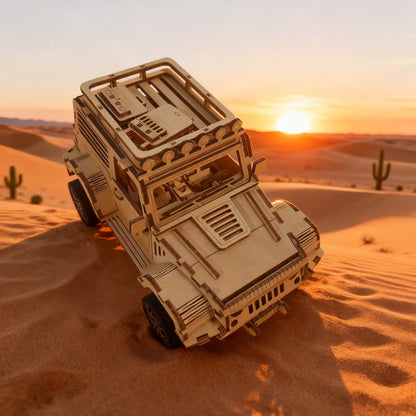 Wooden Plywood Off-Road Vehicle Model Kit 3D Puzzle Construction Fun Set Wooden Building Blocks DIY Puzzle Festive Gift