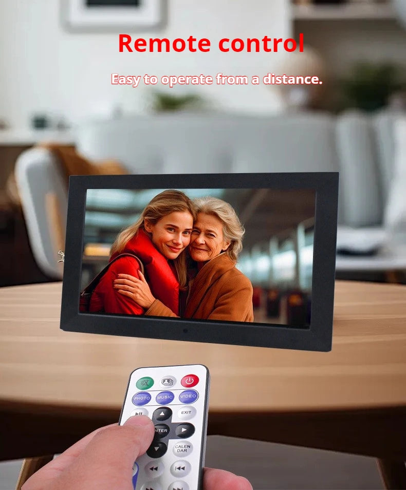 10 Inch Digital Photo Frame | 1280x800 HD IPS | 1080P Video | Music | Calendar | Remote Control
