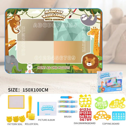 Water Doodle Mat Kids Painting Writing Color Doodle Drawing Mat Toy Bring Magic Pens Educational Toys for Girl Boy Toddler Gift