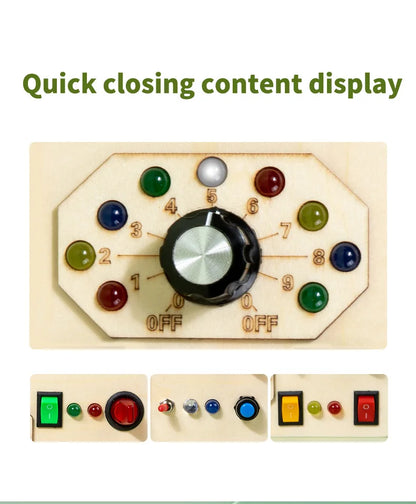 Baby Montessori Busy Board LED Light Switches Control Board Sensory Toys Wooden Busy Board Children Games Kids Puzzle Toys Gifts