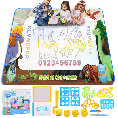 Water Doodle Mat Kids Painting Writing Color Doodle Drawing Mat Toy Bring Magic Pens Educational Toys for Girl Boy Toddler Gift