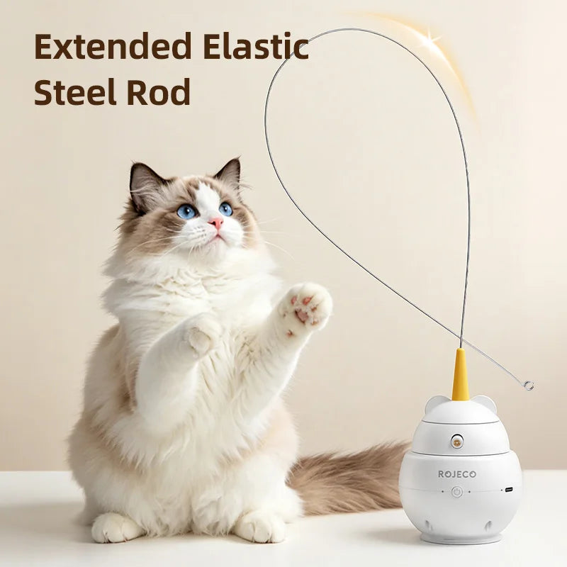 ROJECO 2-in-1 Automatic Laser & Feather Cat Toy | Electric Interactive Kitten Toy