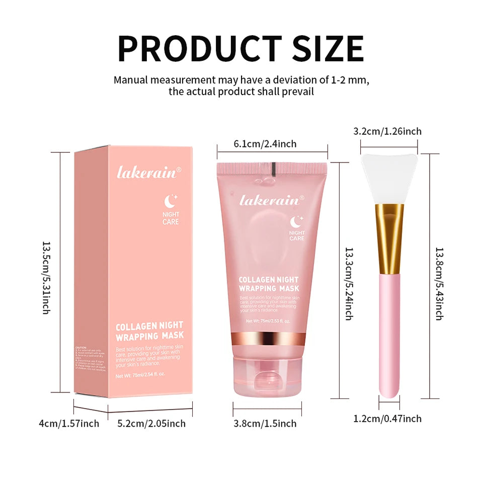 Korean Collagen Wrapping Face Mask & Brush Set