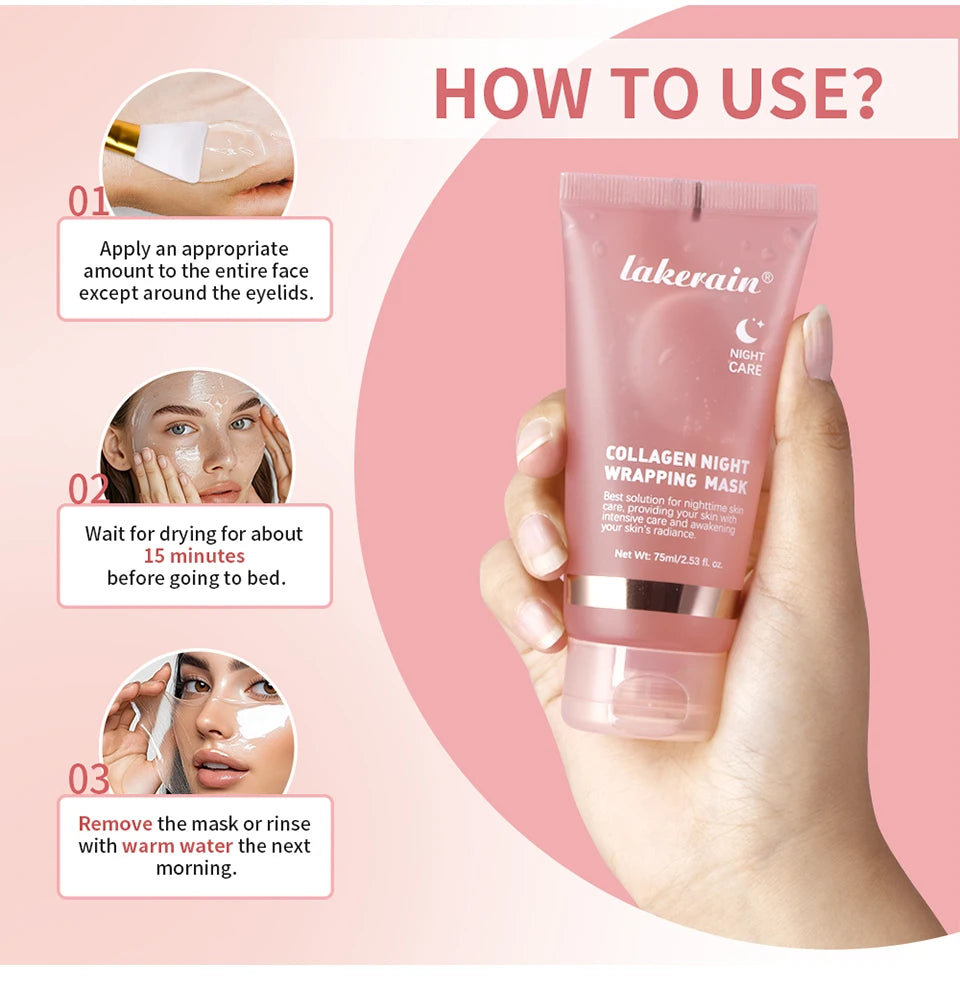 Korean Collagen Wrapping Face Mask & Brush Set
