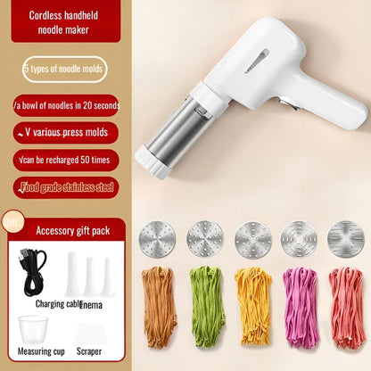 Electric Cordless Noodle Maker – 5 Shapes | Portable Handheld Press