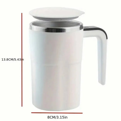 380ML Electric Self Stirring Mug Rechargeable Stainless Steel Automatic Mixing Cup with Magnetic Spinner for Coffee Milk Tea