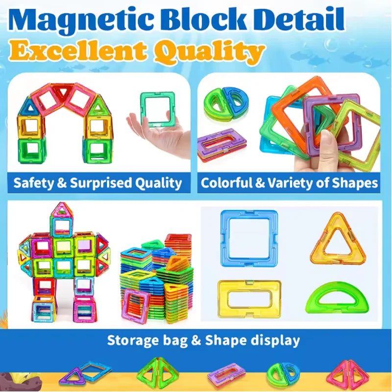 Magnetic Building Blocks DIY Magnets Toys Medium Size STEM Toys Construction Toys Learning Educational Magnet Toys