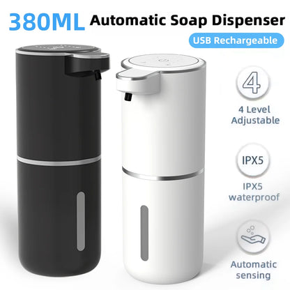 380ML Touchless Automatic Soap Dispenser – Foam & Gel, 4-Speed, IPX5 Waterproof