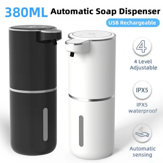 380ML Touchless Automatic Soap Dispenser – Foam & Gel, 4-Speed, IPX5 Waterproof