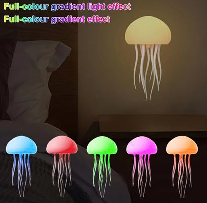 Cartoon Jellyfish Night Light – Voice-Activated LED RGB Bedside Lamp