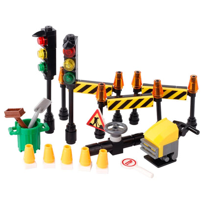 MOC City Series Scene Building Blocks Flower Shop Garden white poplar Men's restroom DIY Kids Toys Park Bench Street Lamp Toys