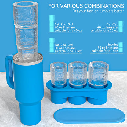 Cylinder Ice Cube Tray for Stanley Cup – Silicone Mold with Lid & Stanley Accessories