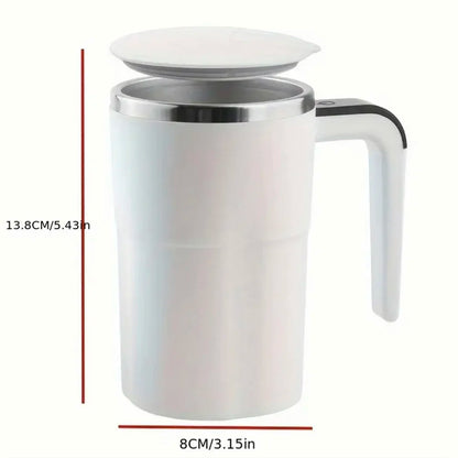 380ML Electric Self Stirring Mug Rechargeable Stainless Steel Automatic Mixing Cup with Magnetic Spinner for Coffee Milk Tea